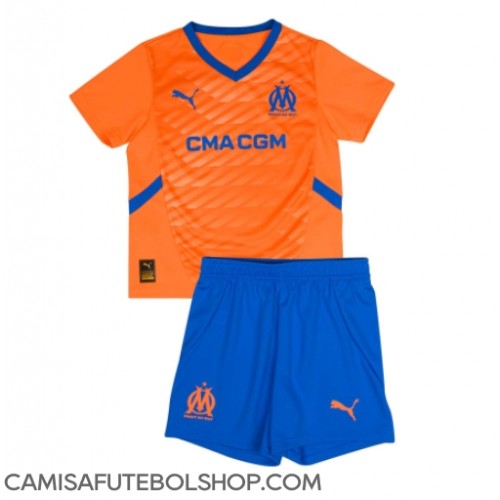 Camisa de time de futebol Olympique de Marseille Replicas 3º Equipamento Infantil 2024-25 Manga Curta (+ Calças curtas)